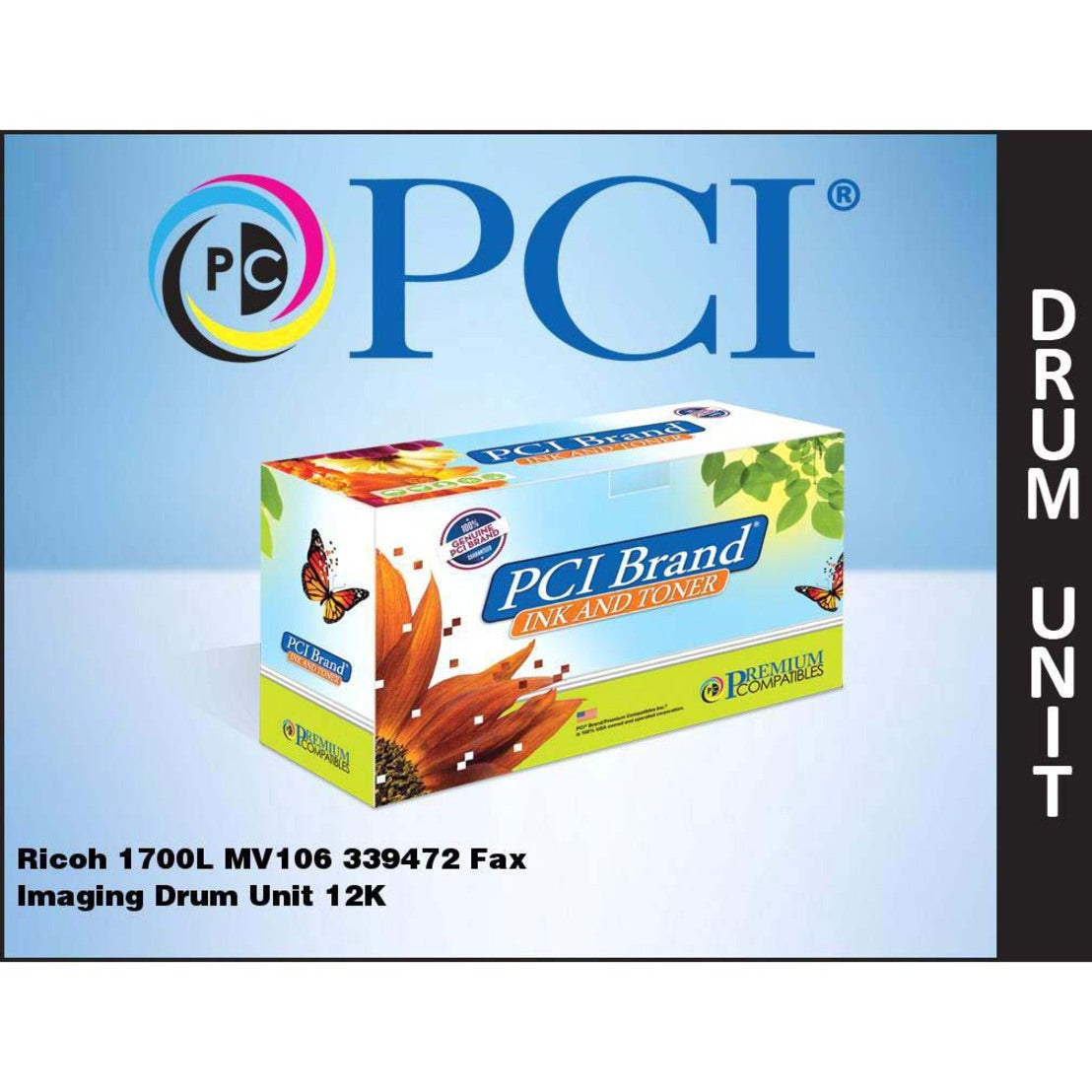 Premium Compatibles Ricoh 339472 1700L MV106 Fax Drum Unit 12K Yield Made in the USA for 9766