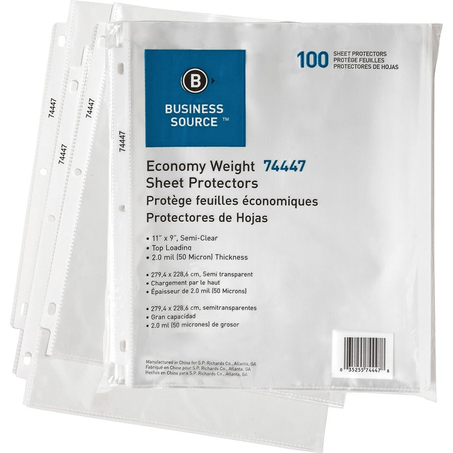 Business Source Economy Weight Sheet Protectors