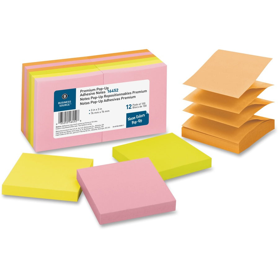 Business Source Reposition Pop-up Adhesive Notes