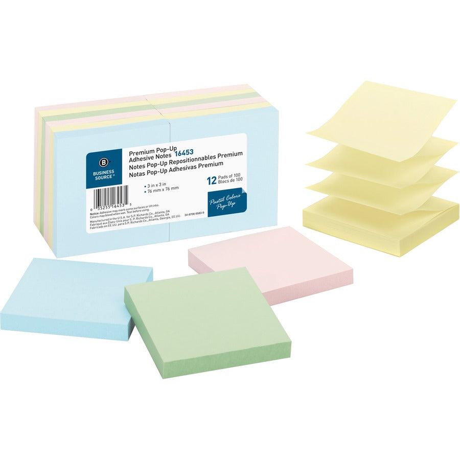 Business Source Reposition Pop-up Adhesive Notes