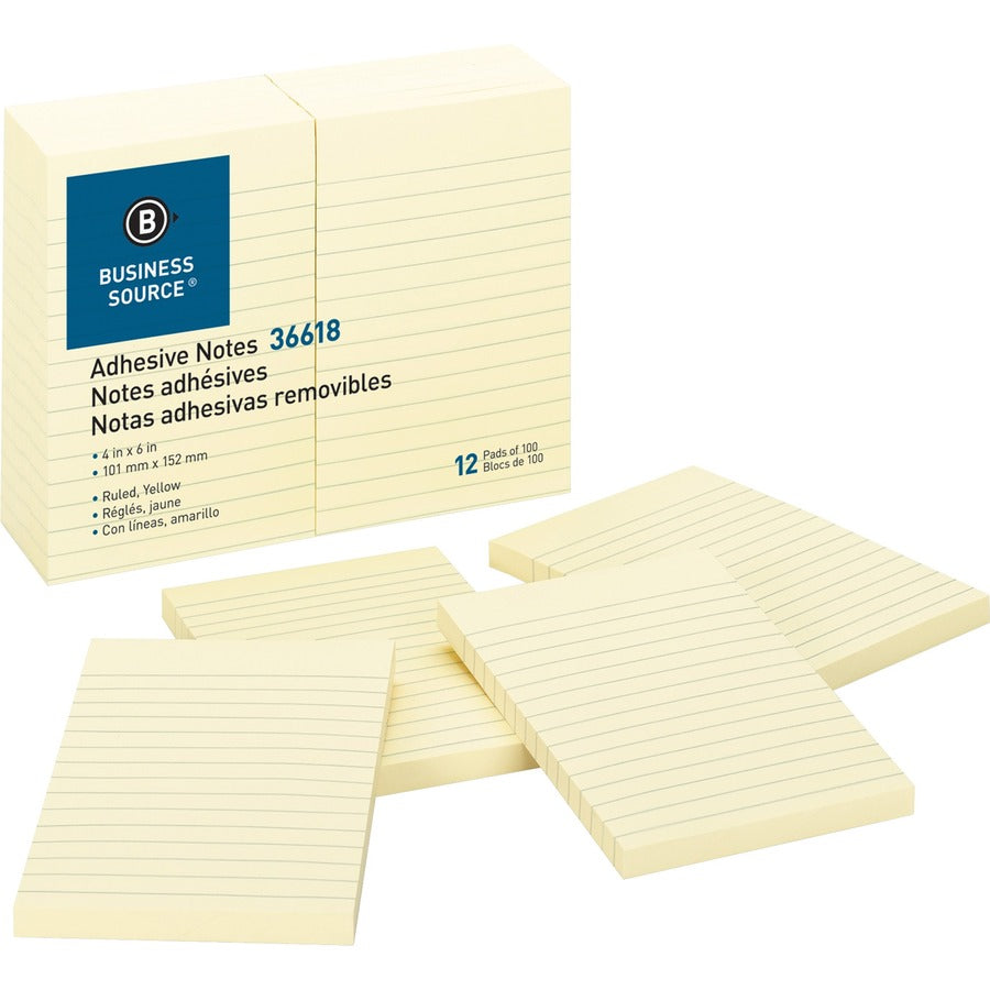 Business Source Ruled Adhesive Notes