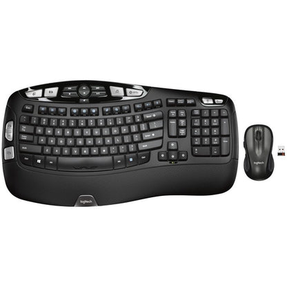 Logitech MK550 Wireless Wave Keyboard and Mouse Combo Ergonomic Wave Design Black