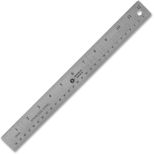 Business Source Nonskid Stainless Steel Ruler