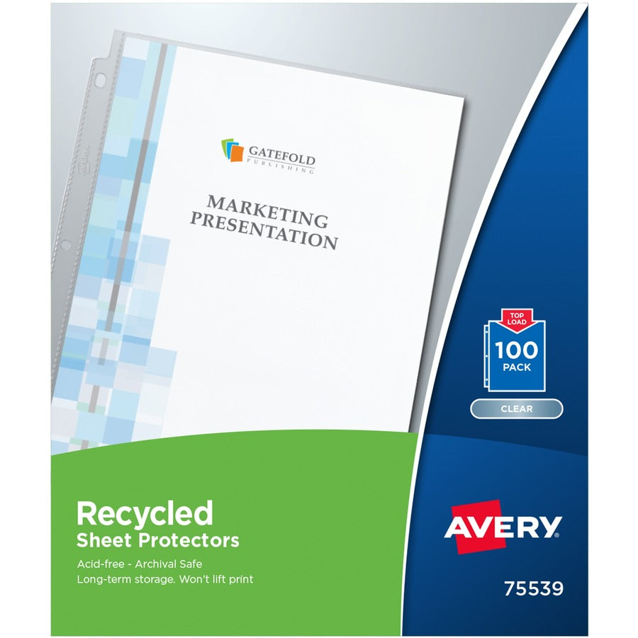 Avery&reg; Recycled Sheet Protectors - Acid-free Archival-Safe Top-Loading