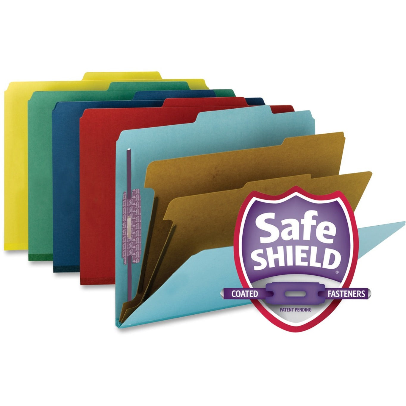 Smead Premium Pressboard Classification Folders with SafeSHIELD&reg; Coated Fastener Technology