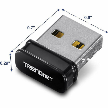 TRENDnet Wireless N150 Micro USB Adapter WPA2 Encryption Easy Setup Ultra Compact Design QoS Windows & Mac Compatible TEW-648UBM