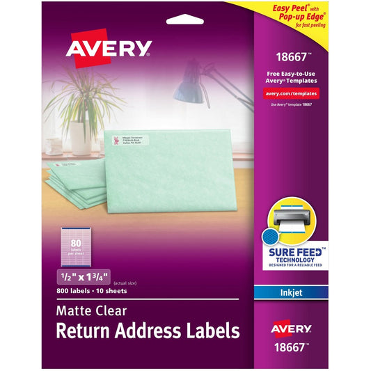 Avery&reg; Easy Peel Inkjet Printer Mailing Labels