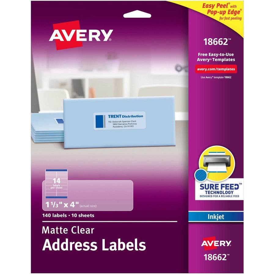 Avery&reg; Easy Peel Inkjet Printer Mailing Labels