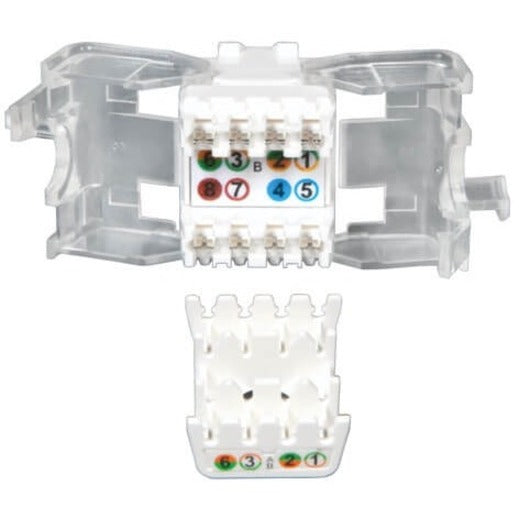 Tripp Lite Cat6 / Cat5e Keystone Jack 180-Degree Toolless - RJ-45 cat5e cat6 UTP - 110 IDC RJ45 WHITE TAA/GSA