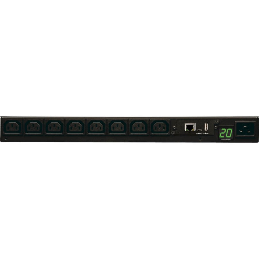 Tripp Lite PDU Monitored 208V-240V 20A C13 8 Outlet L6-20P Horizontal 1URM TAA