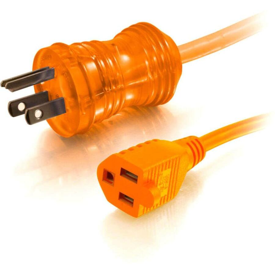 C2G 75ft 16 AWG Hospital Grade Power Extension Cord (NEMA 5-15P to NEMA 5-15R) - Orange