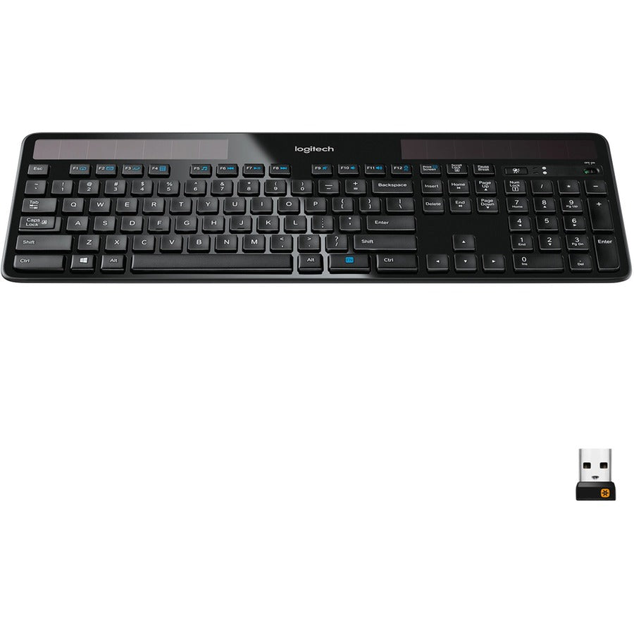 Logitech K750 Wireless Solar Keyboard for Windows 2.4GHz Wireless with USB Unifying Receiver Ultra-Thin Compatible with PC Laptop