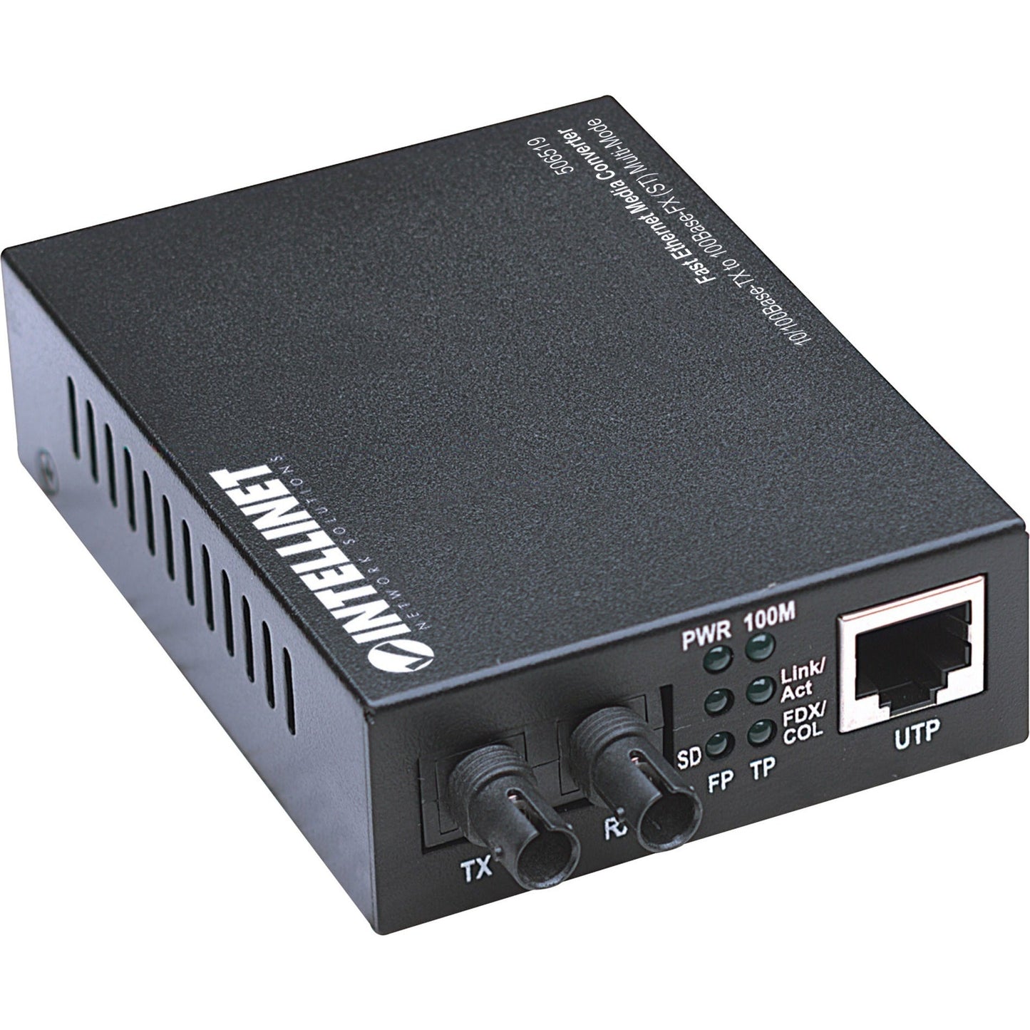 Intellinet Network Solutions Fast Ethernet RJ45 to ST Multi-Mode 1.24 miles (2 km) Media Converter