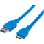 Manhattan SuperSpeed USB 3.0 A Male to Micro B Male Device Cable 5 Gbps 3 ft (1m) Blue