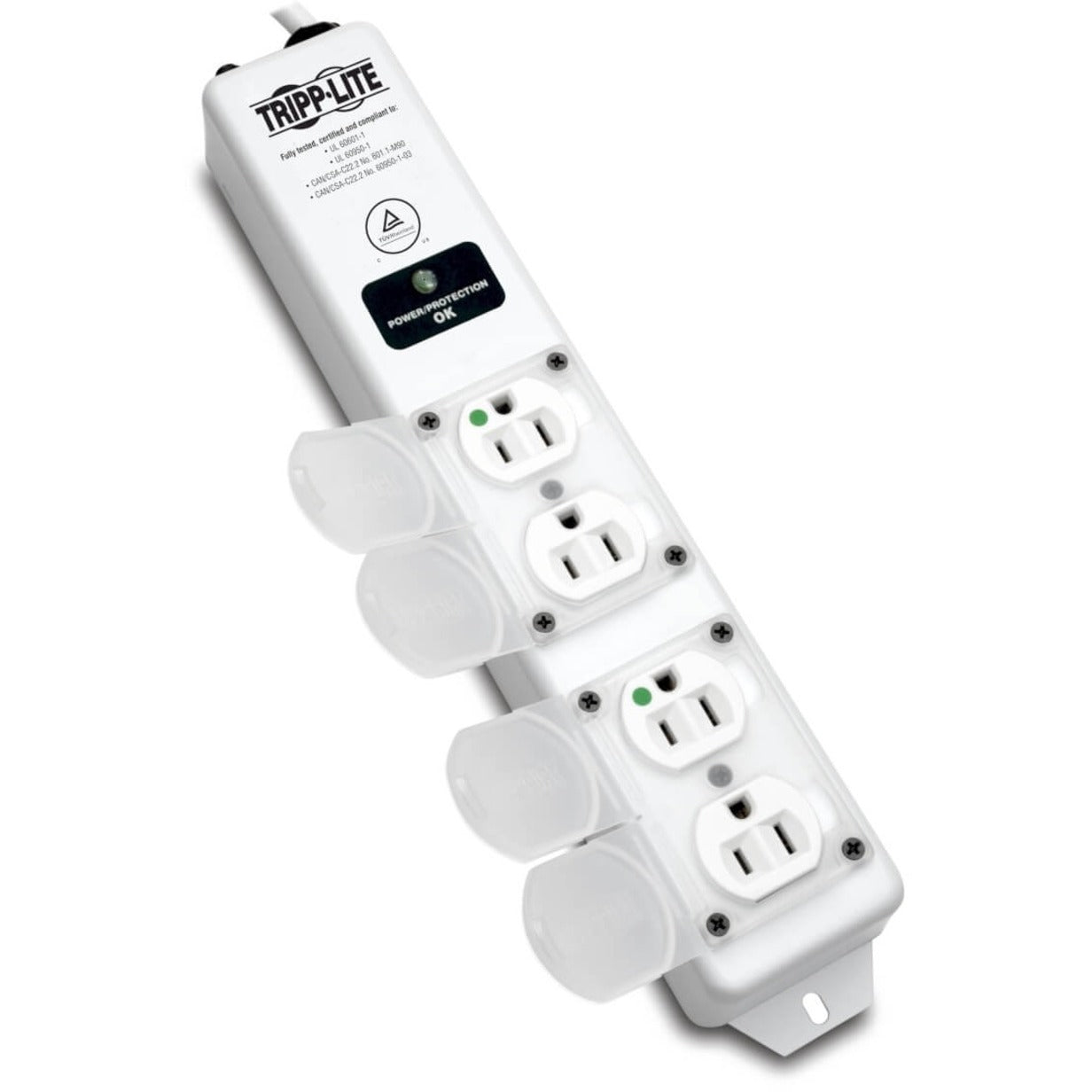 Tripp Lite Safe-IT UL 60601-1 Medical-Grade Surge Protector for Patient-Care Vicinity 4x Hospital-Grade Outlets 15 ft. Cord Antimicrobial Protection