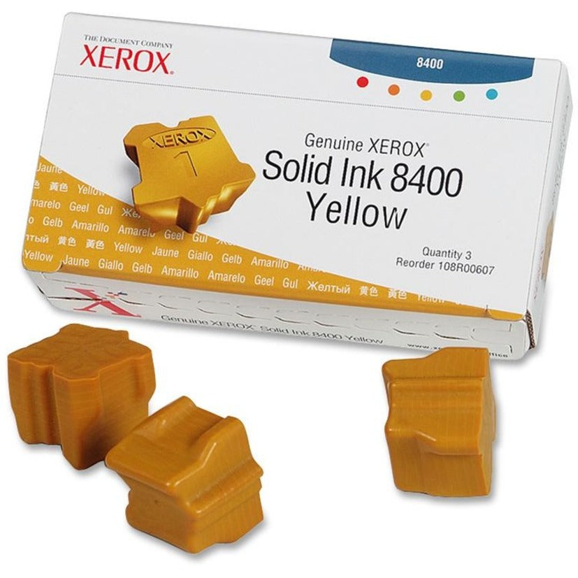 3PK YELLOW SOLID INK STICKS FOR