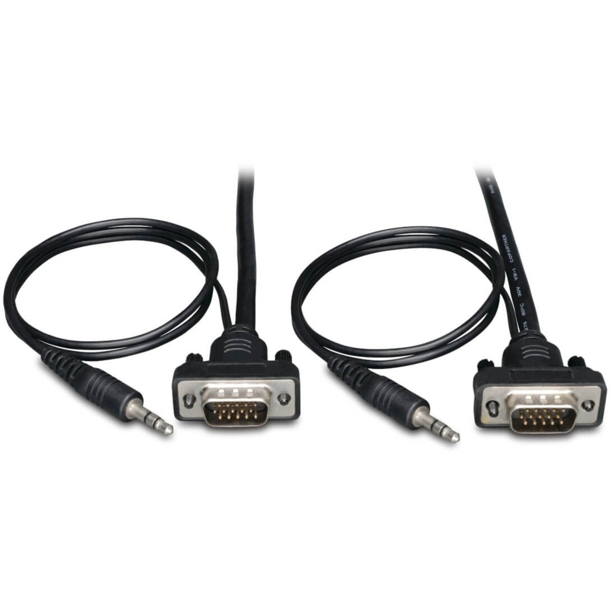 Tripp Lite Low-Profile VGA High-Resolution RGB Coaxial Cable with Audio (HD15 and 3.5mm M/M) 6 ft. (1.83 m)