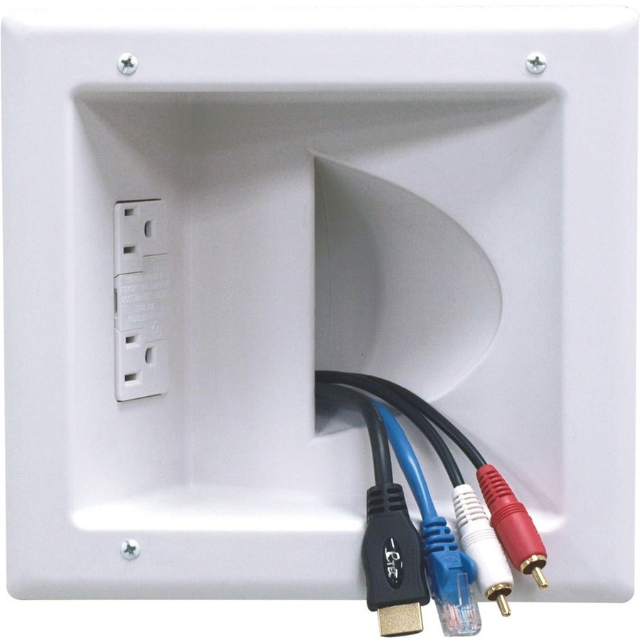 Peerless-AV Recessed Low Voltage Media Plate With Duplex Surge Suppressor