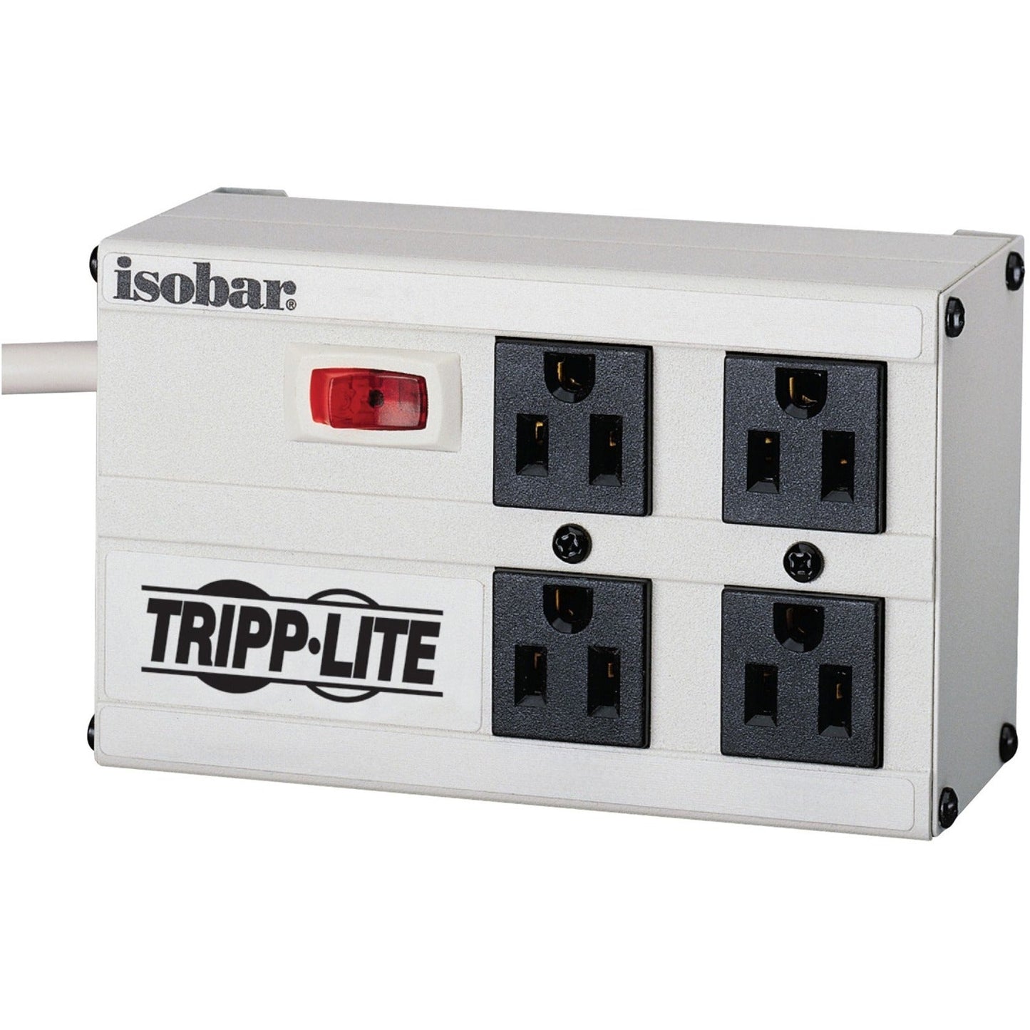 Tripp Lite Isobar 4-Outlet Surge Protector 6 ft. Cord with Right-Angle Plug 3330 Joules Metal Housing