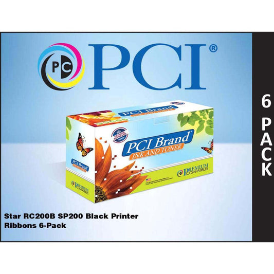 Premium Compatibles Ribbon - Alternative for PCI Star RC200B - Black - 6 / Pack