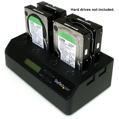 StarTech.com 4-Bay Hard Drive Duplicator and Eraser External HDD/SSD Cloner / Copier / Wiper Tool USB 3.0/eSATA to SATA Docking Station