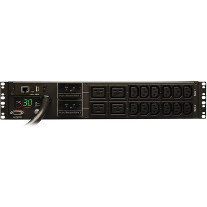 Tripp Lite PDU Monitored 208V/240V 30A 12 C13; 4 C19 L6-30P Horizontal 2URM