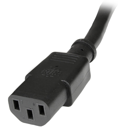 StarTech.com 3ft (1m) Power Extension Cord C14 to C13 10A 125V 18AWG Computer Power Cord Extension Power Supply Extension Cable