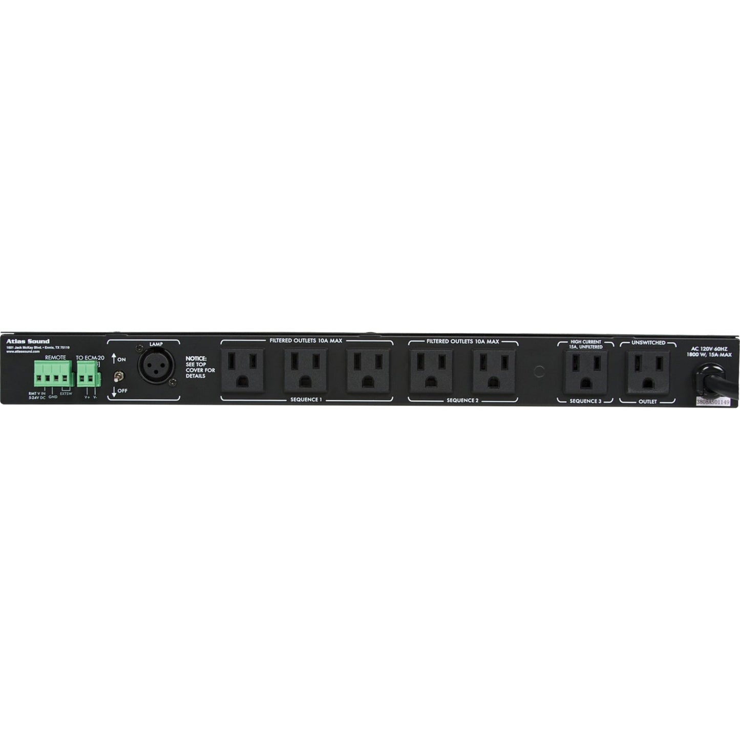 AtlasIED 15A Power Sequencer and Conditioner