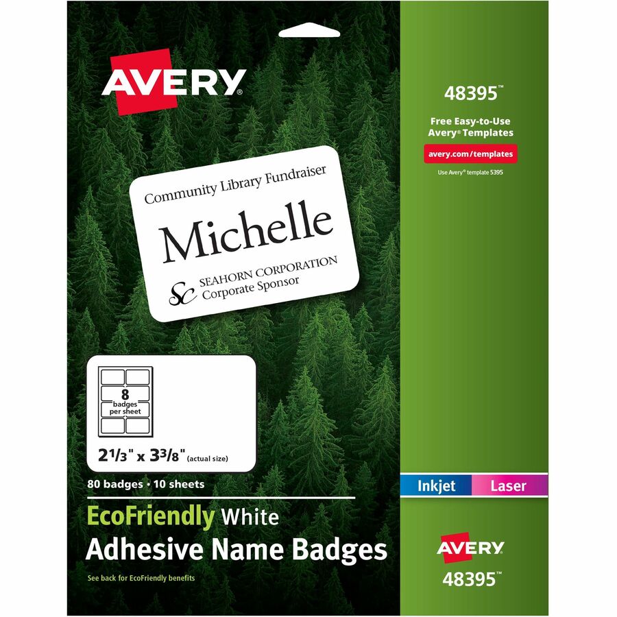 Avery&reg; Eco-friendly Premium Name Badge Labels