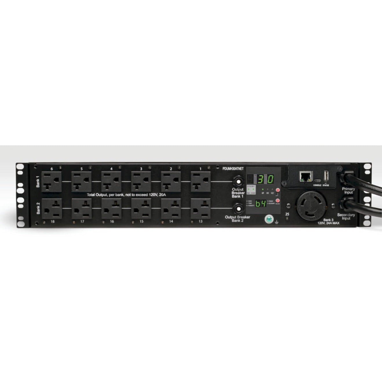 Tripp Lite PDU Switched ATS 120V 30A 24 5-15/20R; 1 L5-30R 2 L5-30P 2URM