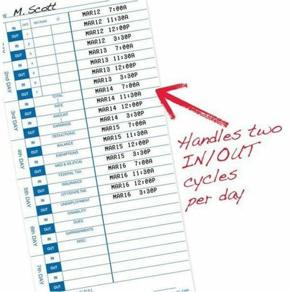 Pyramid 500/3700 Time Clock Universal Time Cards