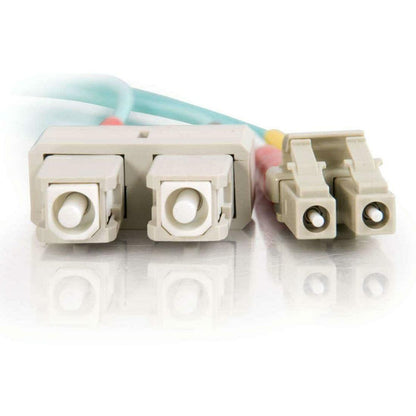 C2G 1m LC-SC 10Gb 50/125 OM3 Duplex Multimode Fiber Optic Cable (TAA Compliant) - Aqua