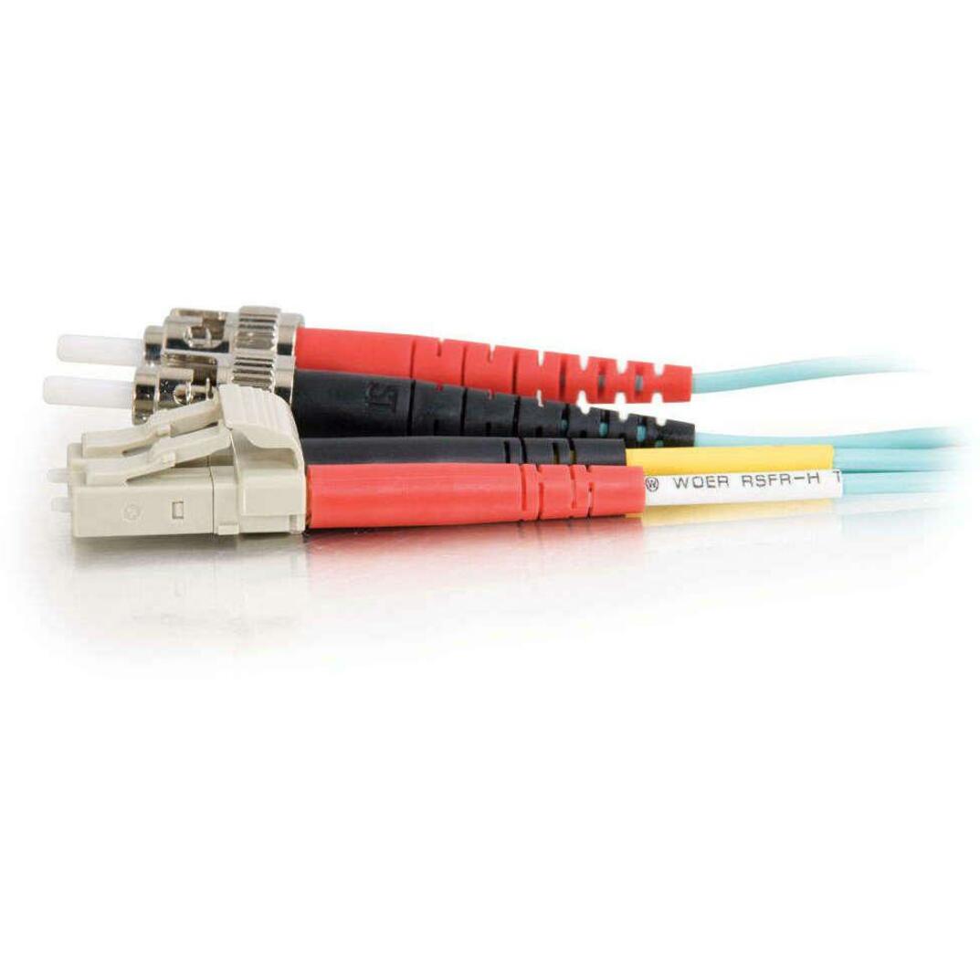 C2G-5m LC-ST 10Gb 50/125 OM3 Duplex Multimode Fiber Optic Cable (TAA Compliant) - Aqua