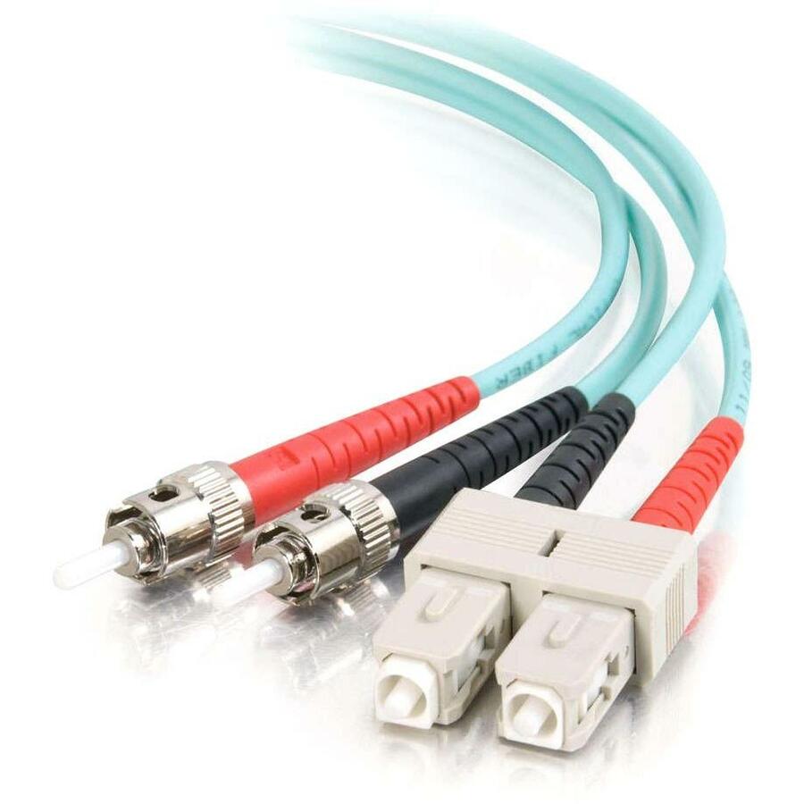 C2G-1m SC-ST 10Gb 50/125 OM3 Duplex Multimode Fiber Optic Cable (TAA Compliant) - Aqua