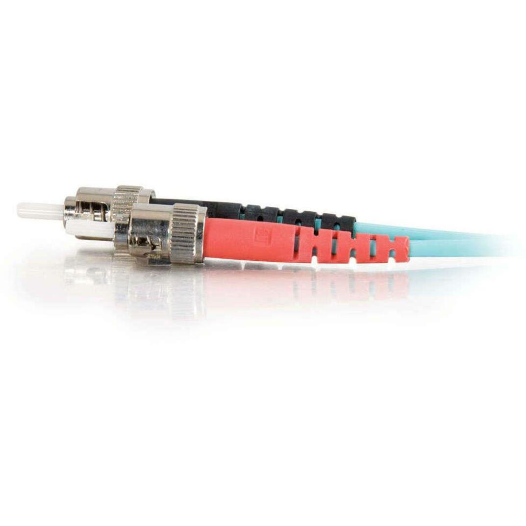 C2G-1m ST-ST 10Gb 50/125 OM3 Duplex Multimode Fiber Optic Cable (TAA Compliant) - Aqua