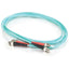 C2G-1m ST-ST 10Gb 50/125 OM3 Duplex Multimode Fiber Optic Cable (TAA Compliant) - Aqua