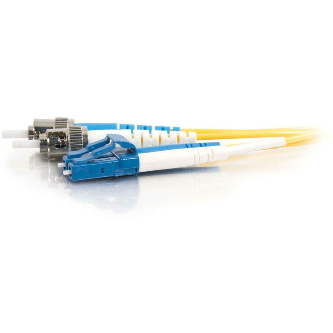 C2G-9m LC-ST 9/125 OS1 Duplex Singlemode Fiber Optic Cable (TAA Compliant) - Yellow