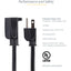 StarTech.com 15ft (4.5m) Power Extension Cord NEMA5-15R to NEMA5-15P Black Extension Cord 13A 125V 16AWG Computer Power Extension Cable