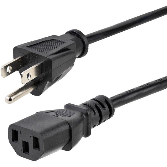 StarTech.com 10ft (3m) Heavy Duty Power Cord NEMA 5-15P to C13 15A 125V 14AWG Replacement AC Computer Power Cord PC Power Supply Cable