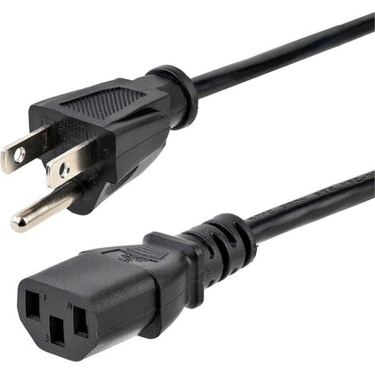 StarTech.com 25ft(7.6m) Computer Power Cord NEMA 5-15P to C13 10A 125V 18AWG Black Replacement AC PC Power Cord TV/Monitor Power Cable