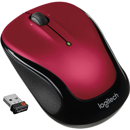 Logitech M325 Wireless Mouse 2.4 GHz with USB Unifying Receiver 1000 DPI Optical Tracking 18-Month Life Battery PC / Mac / Laptop / Chromebook (Red)
