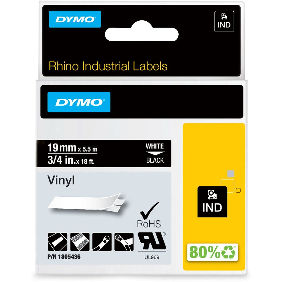 3/4IN BLACK VINYL LABELS FOR   