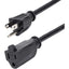 StarTech.com 20ft (6m) Power Extension Cord NEMA5-15R to NEMA5-15P Black Extension Cord 13A 125V 16AWG Computer Power Extension Cable