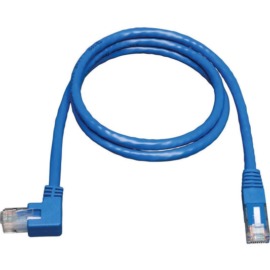 Tripp Lite Left-Angle Cat6 Gigabit Molded UTP Ethernet Cable (RJ45 Left-Angle M to RJ45 M) Blue 3 ft. (0.91 m)