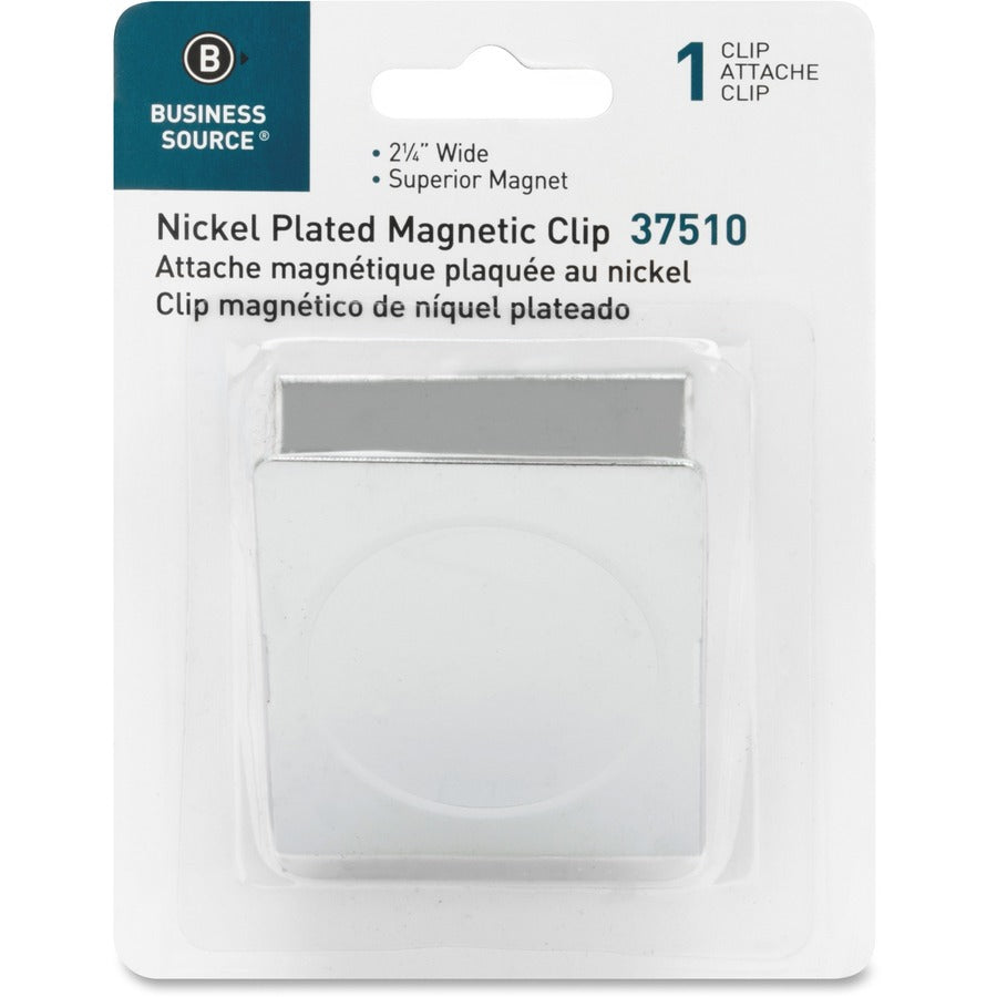 Business Source Nickel Plated Magnetic Clips