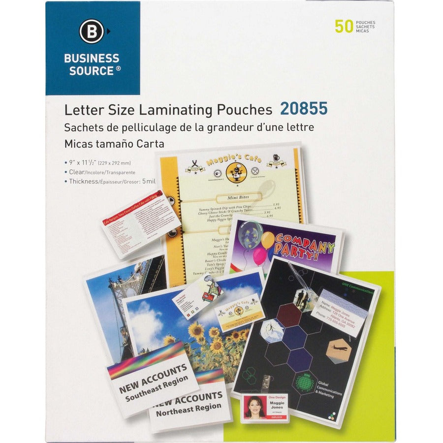 Business Source Letter Size Laminating Pouches