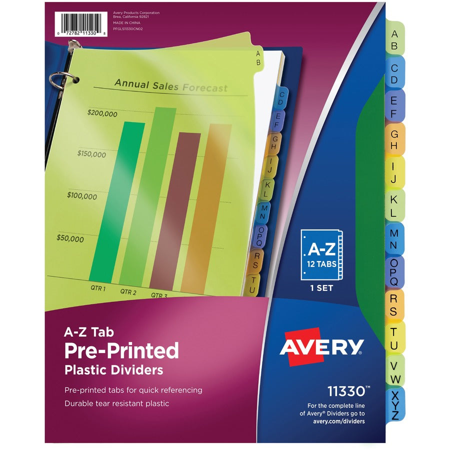 Avery&reg; Preprinted A-Z Plastic Dividers