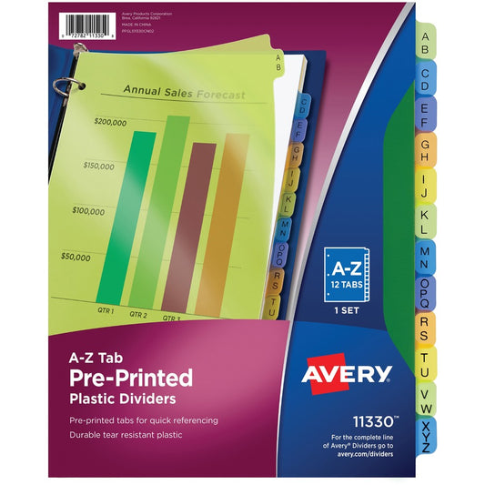 Avery&reg; Preprinted A-Z Plastic Dividers