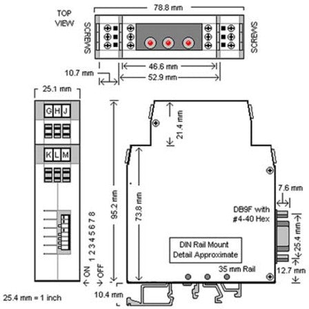 B&B ISO.RS232 TO RS485 DB9 DINRAIL