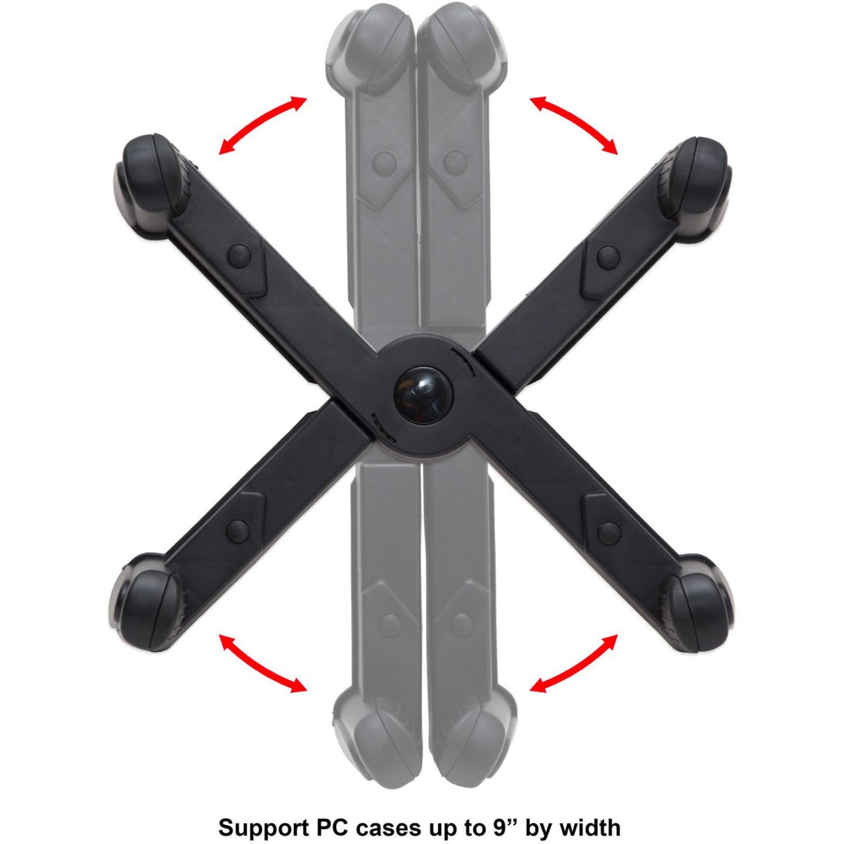 SYBA Multimedia Plastic Stand for ATX Case with Adj. Width with Caster wheels